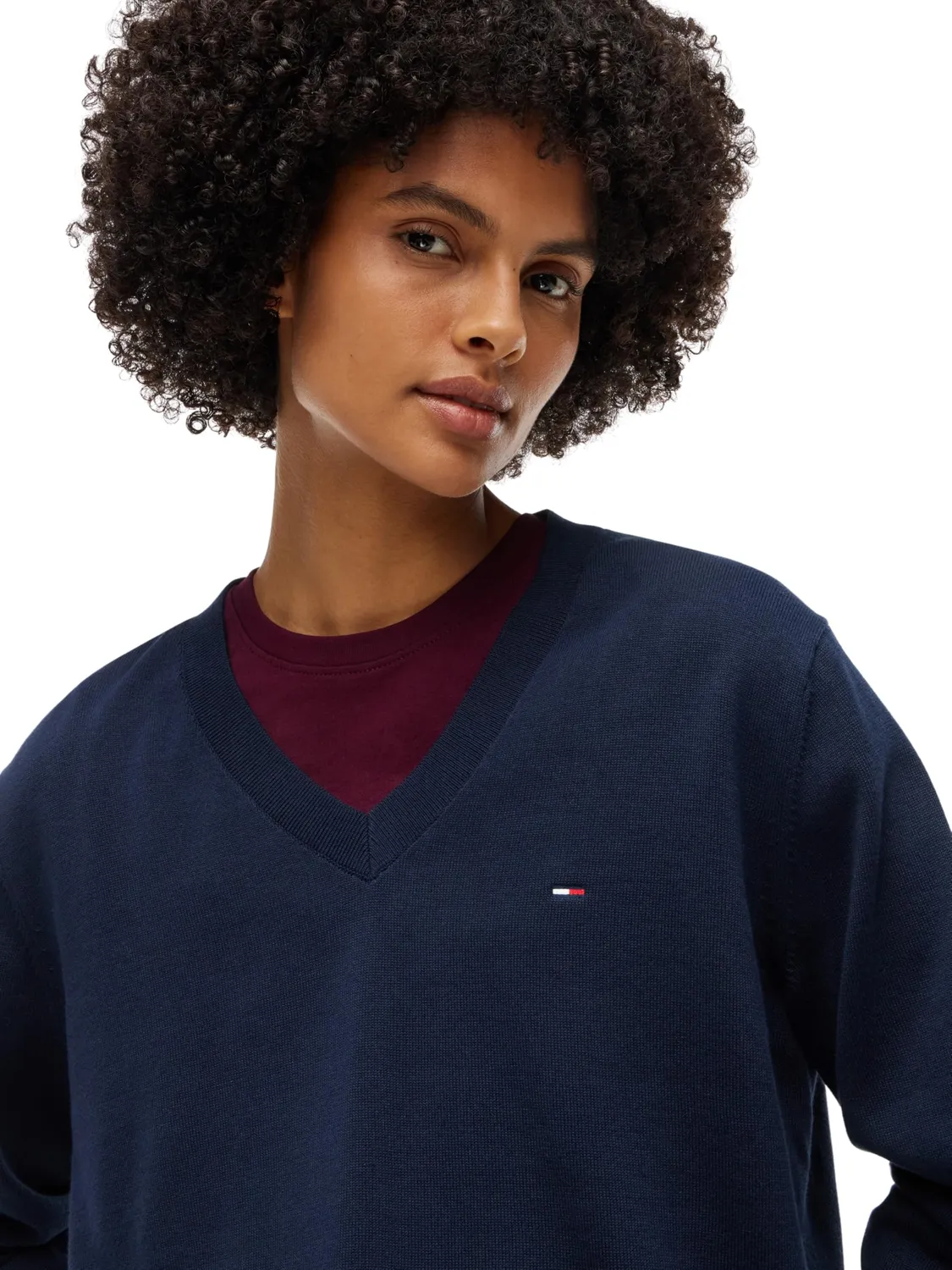Tommy Jeans Essential DW0DW23362 V-Pullover Weiß XL Strick