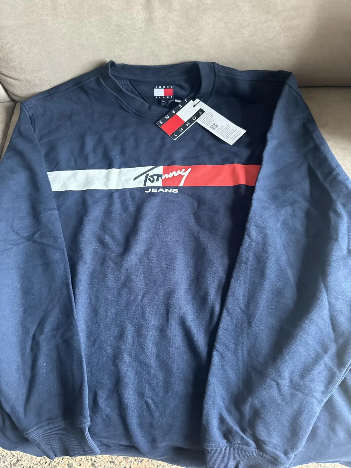 Tommy Jeans TJM Sign Stripe DM0DM23019 Sweatshirt schwarz
