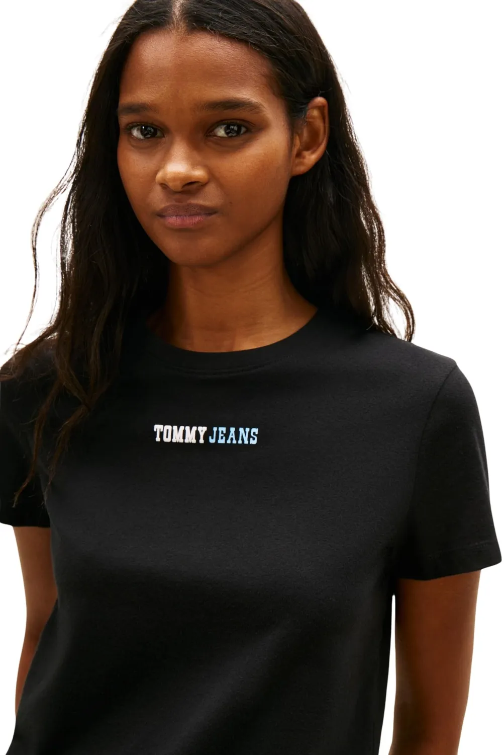 Tommy Jeans Essential Logo T-Shirt Damen Schwarz XL Basic