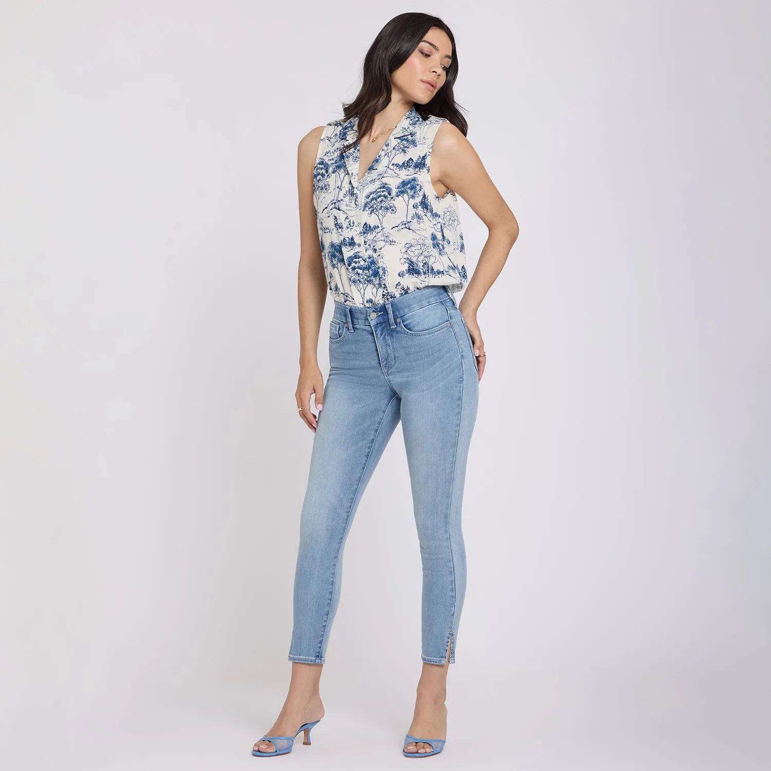 NYDJ Waist-Match Ami Skinny Ankle Jeans Bloom Bound