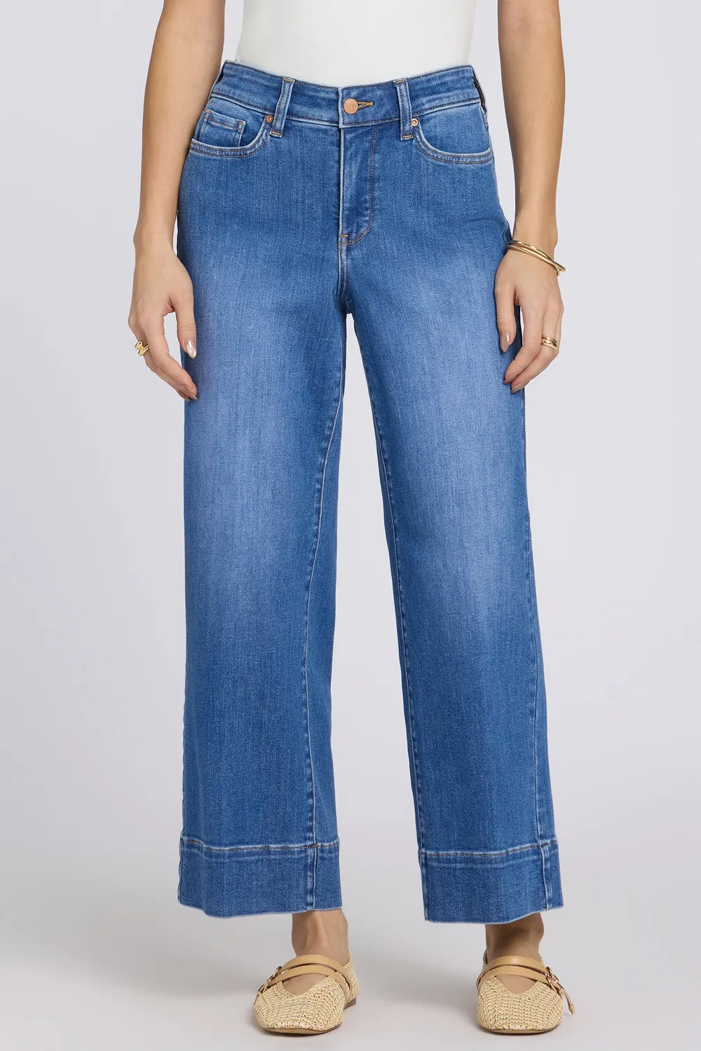 NYDJ Teresa Wide Leg Ankle Jeans Blue Paradise Blau