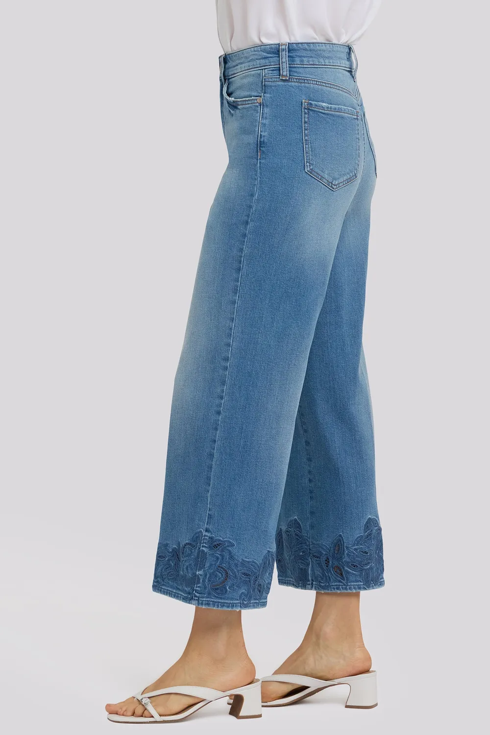 NYDJ Teresa Wide Leg Ankle Jeans Port Sea High Rise