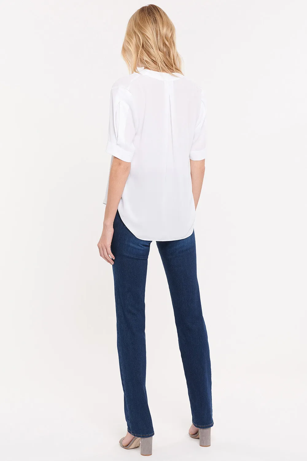 NYDJ Charming Top Optic White V-Ausschnitt