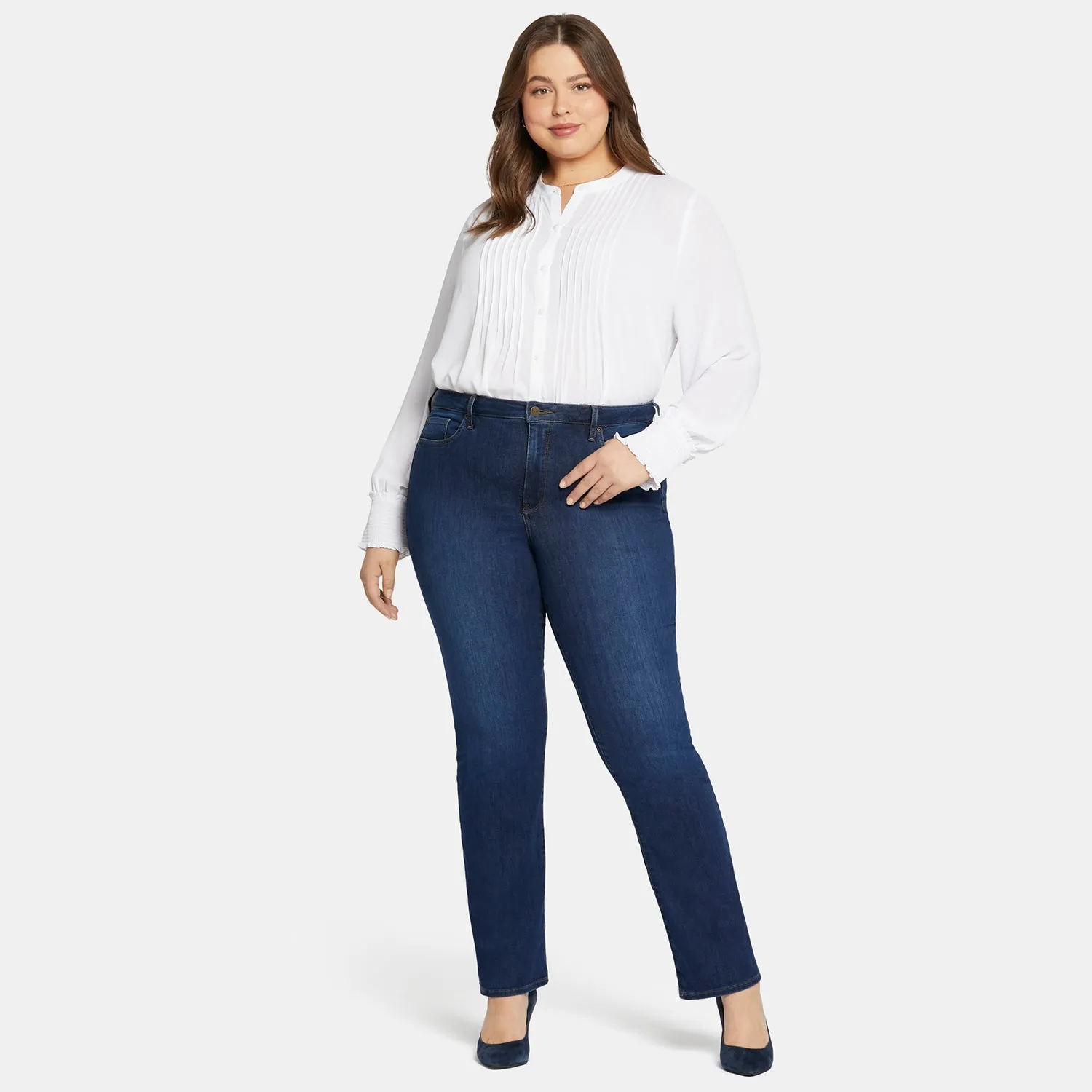 NYDJ Barbara Bootcut Jeans Plus Cooper blau