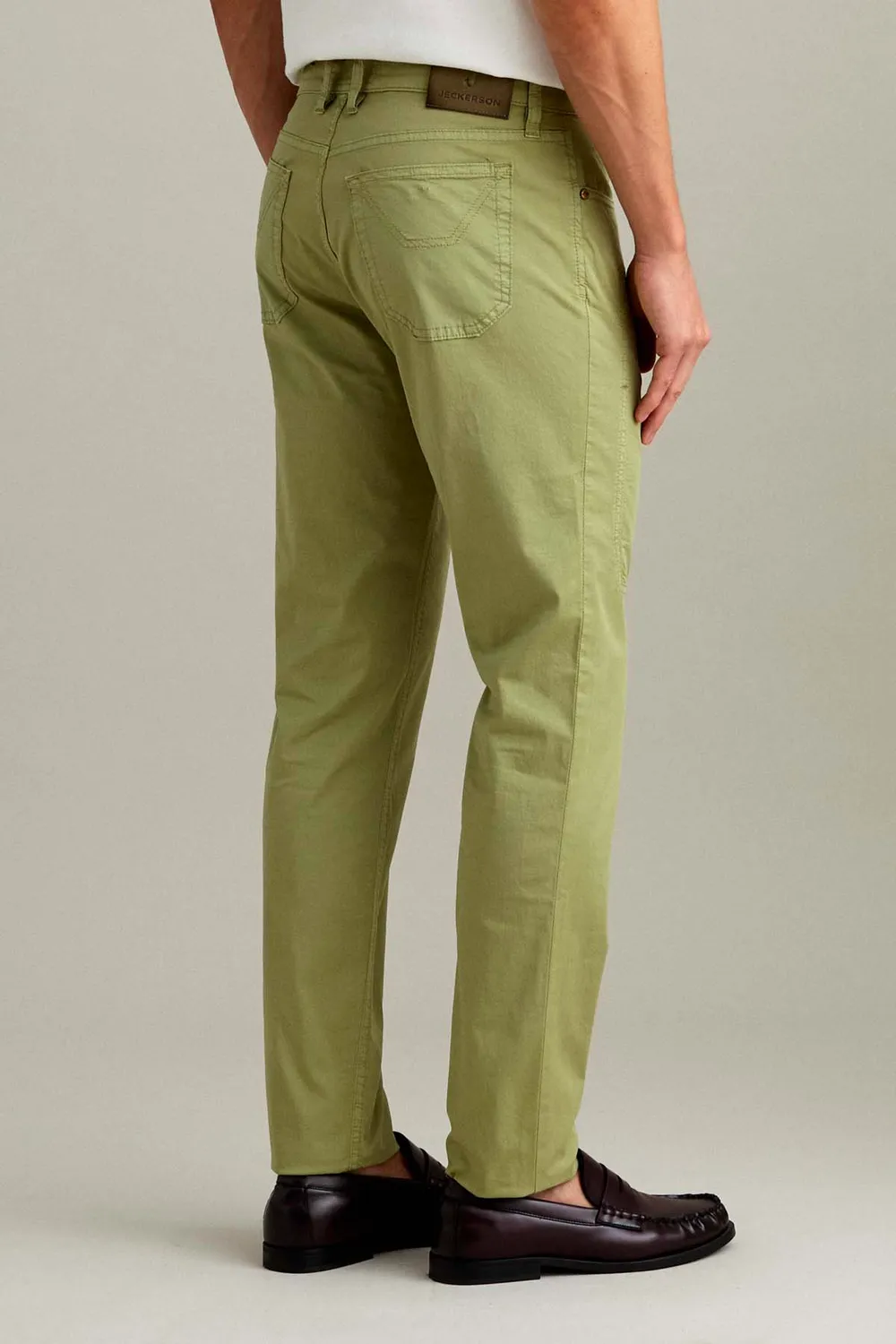 Jeckerson John Slim Fit Hose Salbeigrün Gabardine Light