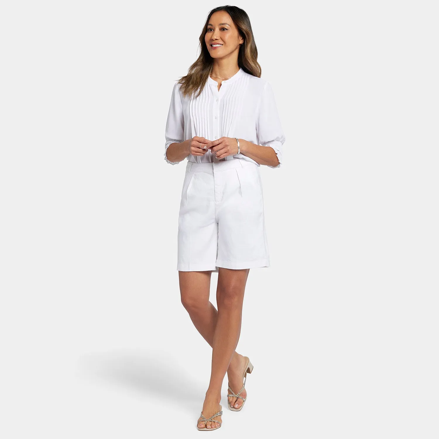 NYDJ Relaxed Shorts Optic White Leinen