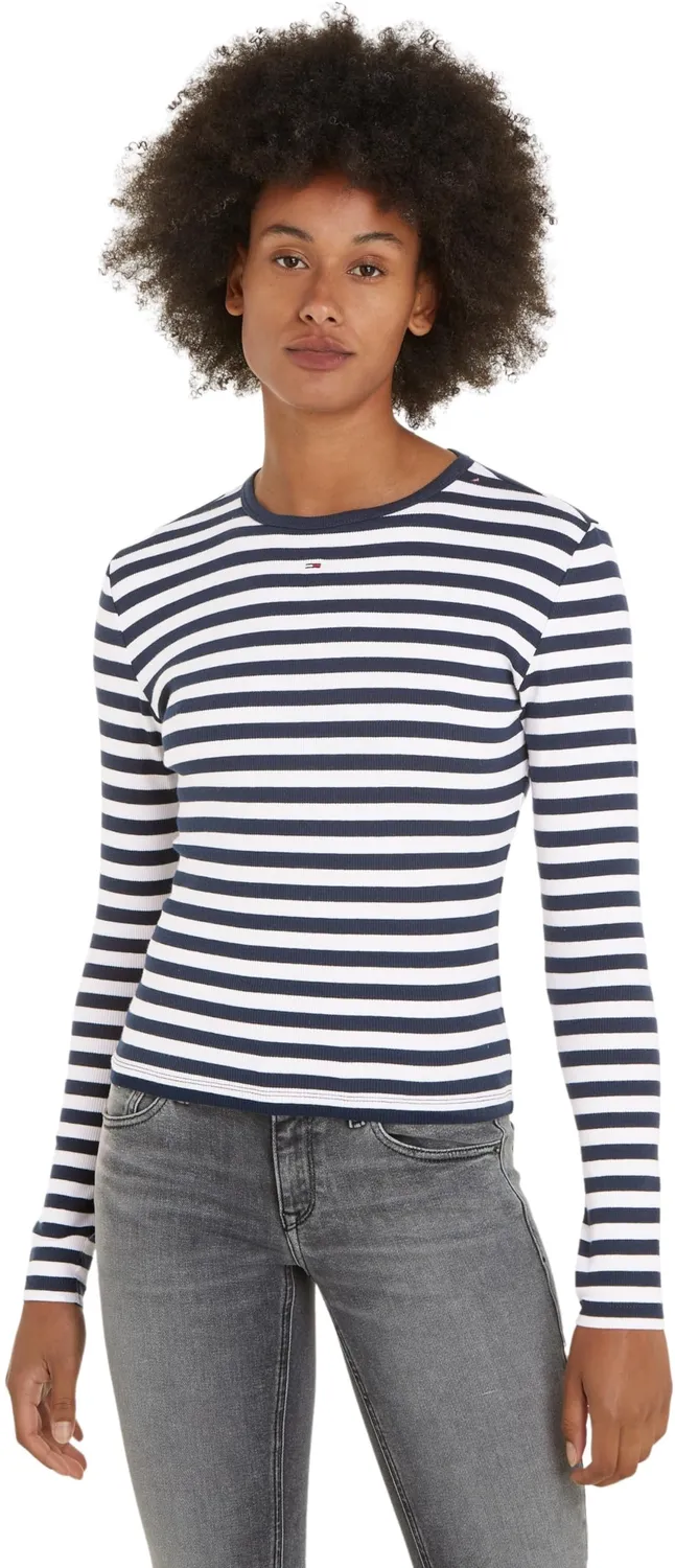 Tommy Jeans Rib Stripe Top Langarmshirt L Streifen