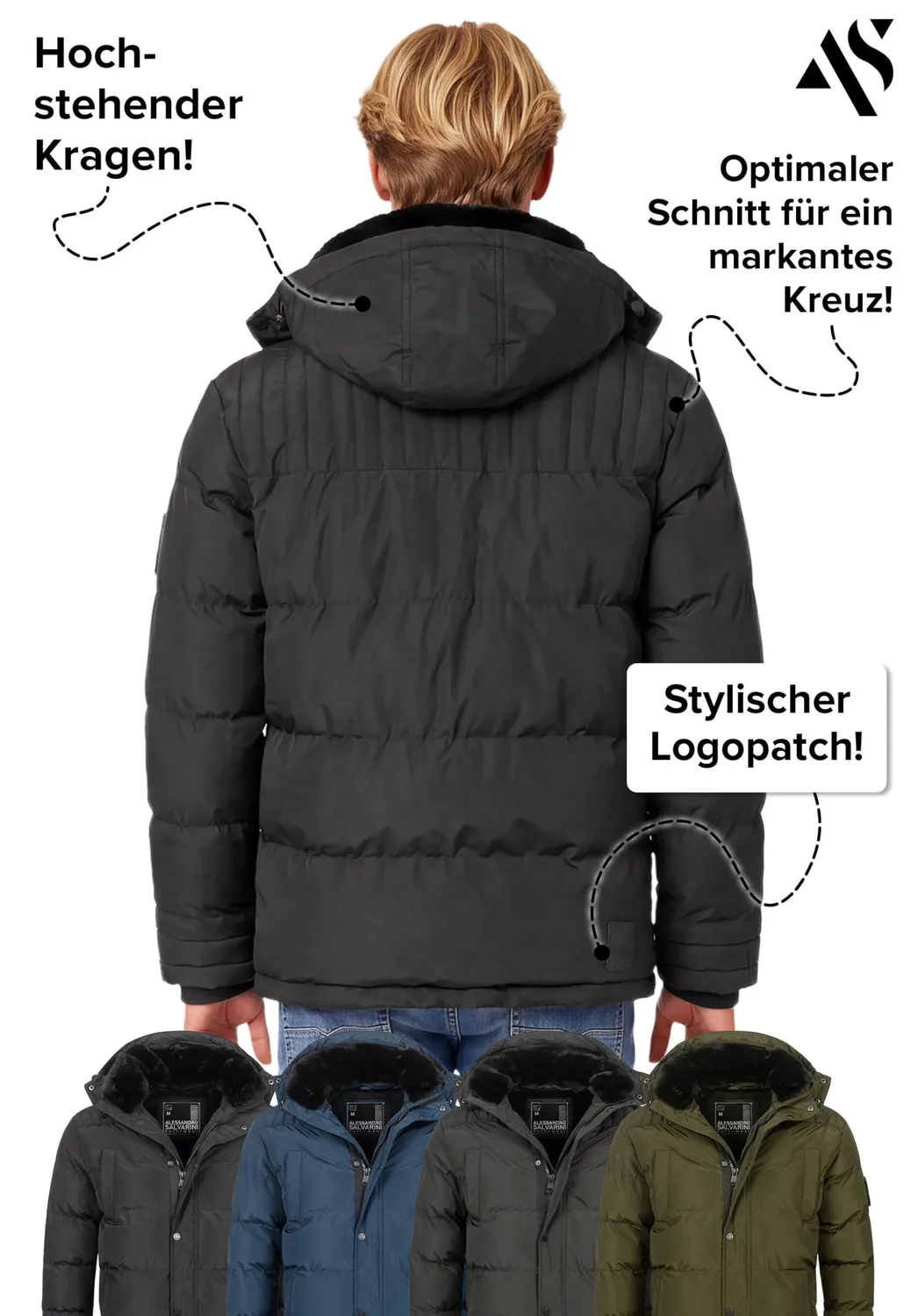 Alessandro Salvarini AS-326 Winterjacke Herren wasserabweisend