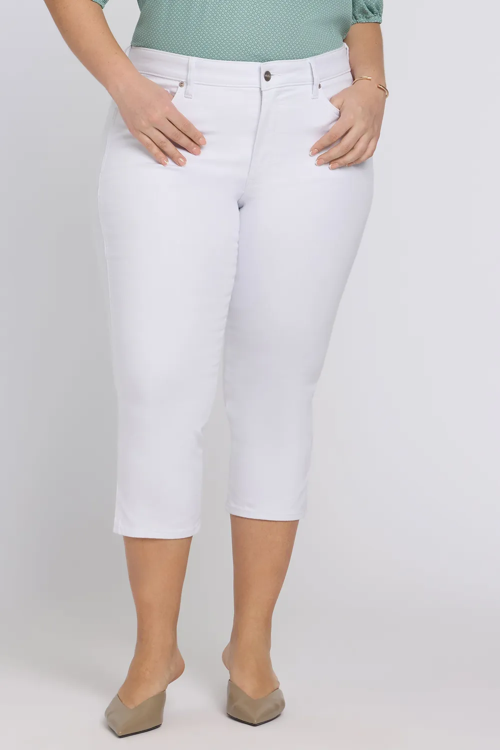 NYDJ Chloe Capri Plus Size Jeans Optic White Kühl-Denim
