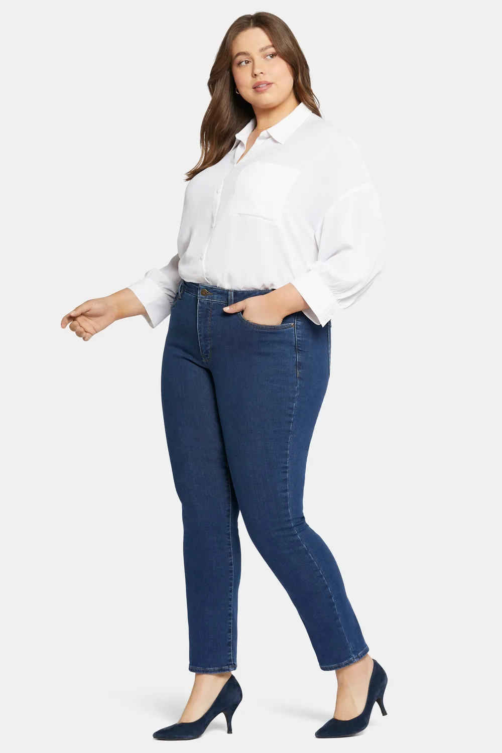 NYDJ Sheri Slim Jeans Quinn Plus Size blau