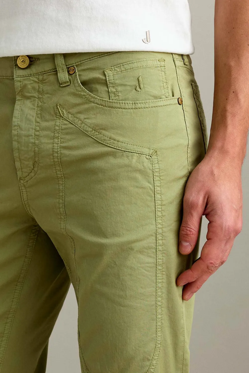 Jeckerson John Slim Fit Hose Salbeigrün Gabardine Light