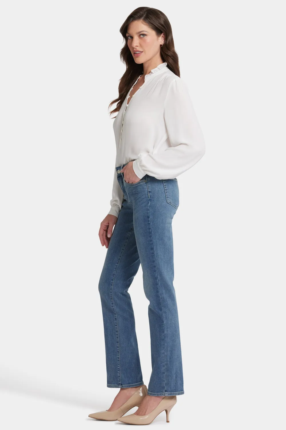 NYDJ Marilyn Straight Jeans Petite Heyburn Wash gerader Schnitt