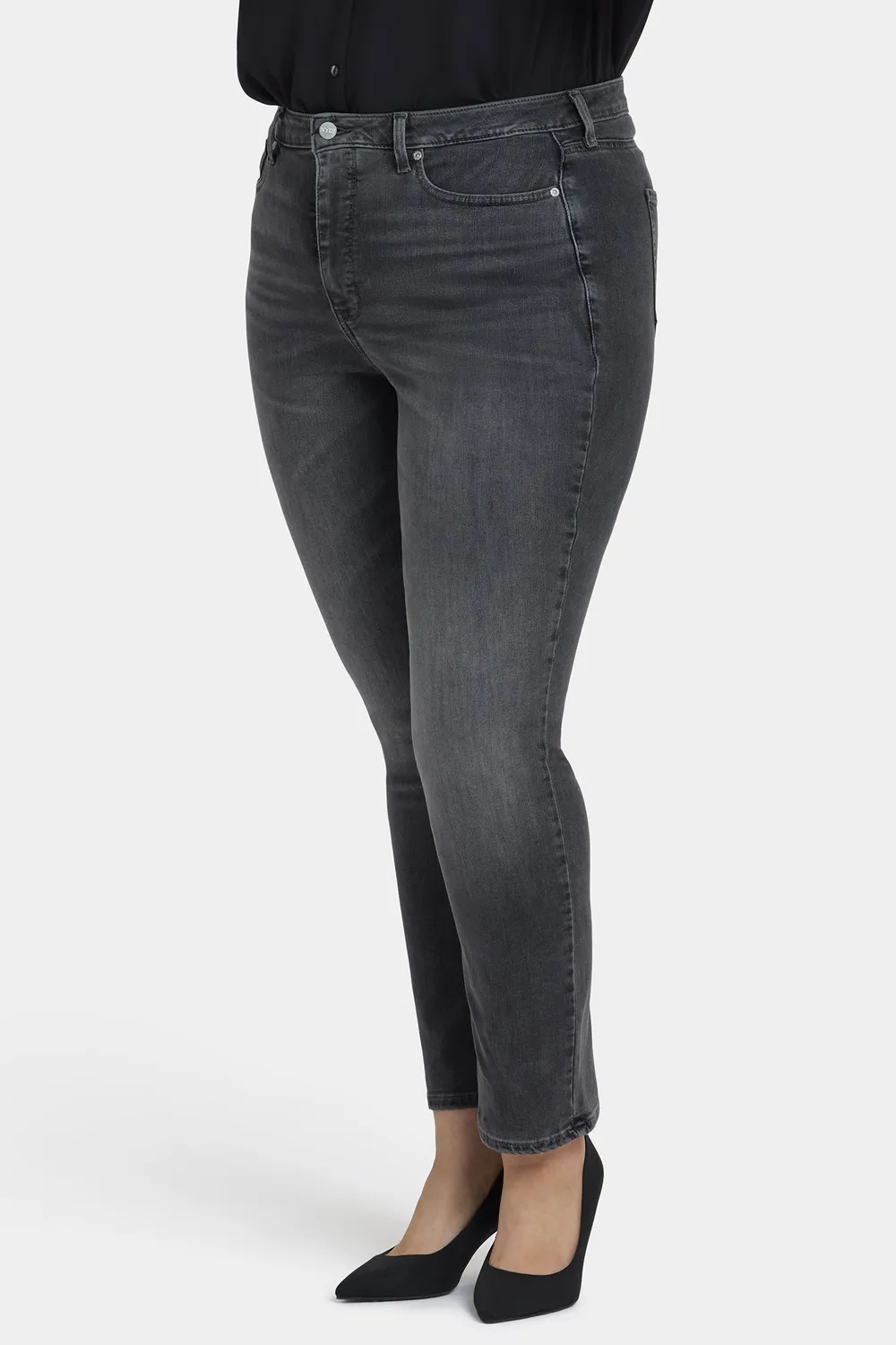 NYDJ Sheri Slim Jeans Gloomy Marais Grau Plus