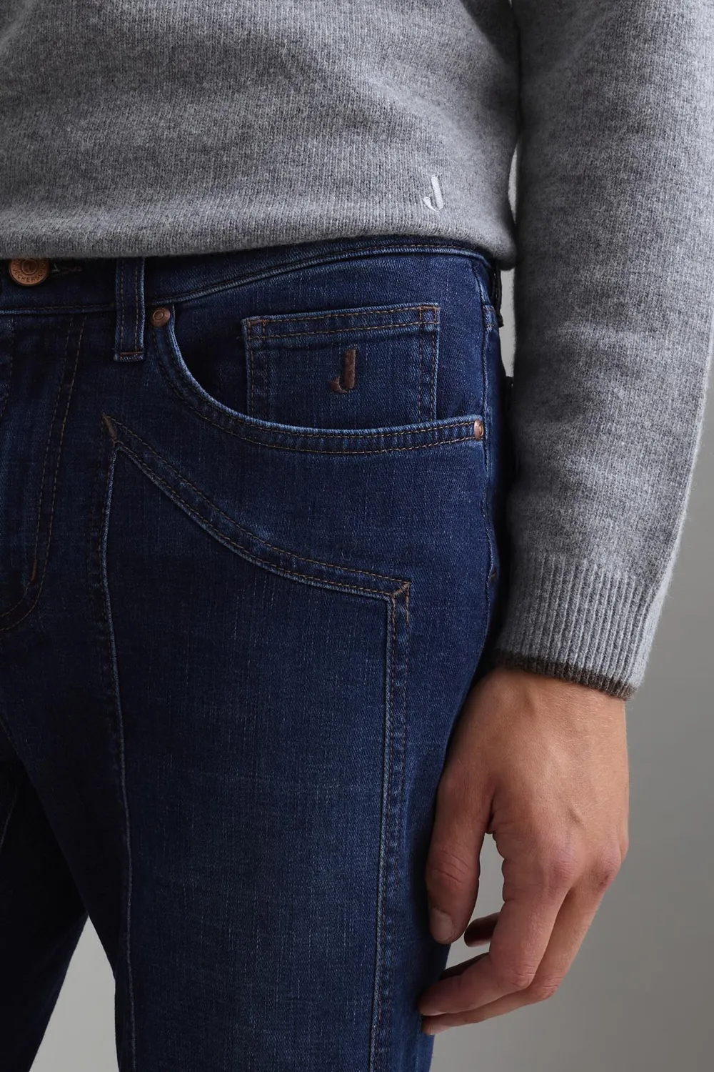 Jeckerson John Toppa Jeans Slim dunkelblau Stretch-Denim