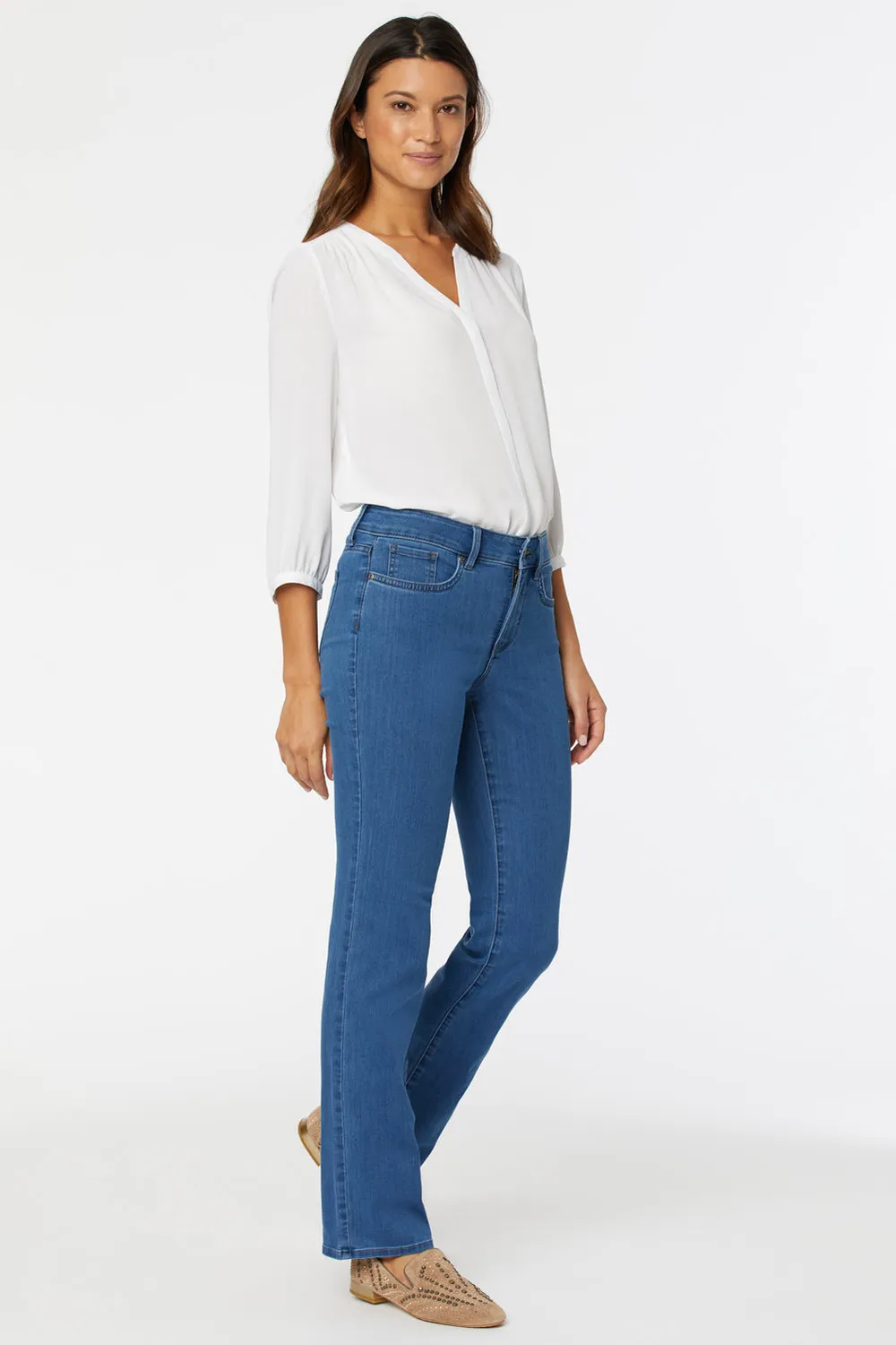NYDJ Marilyn Straight Jeans Monrovia Dunkelblau