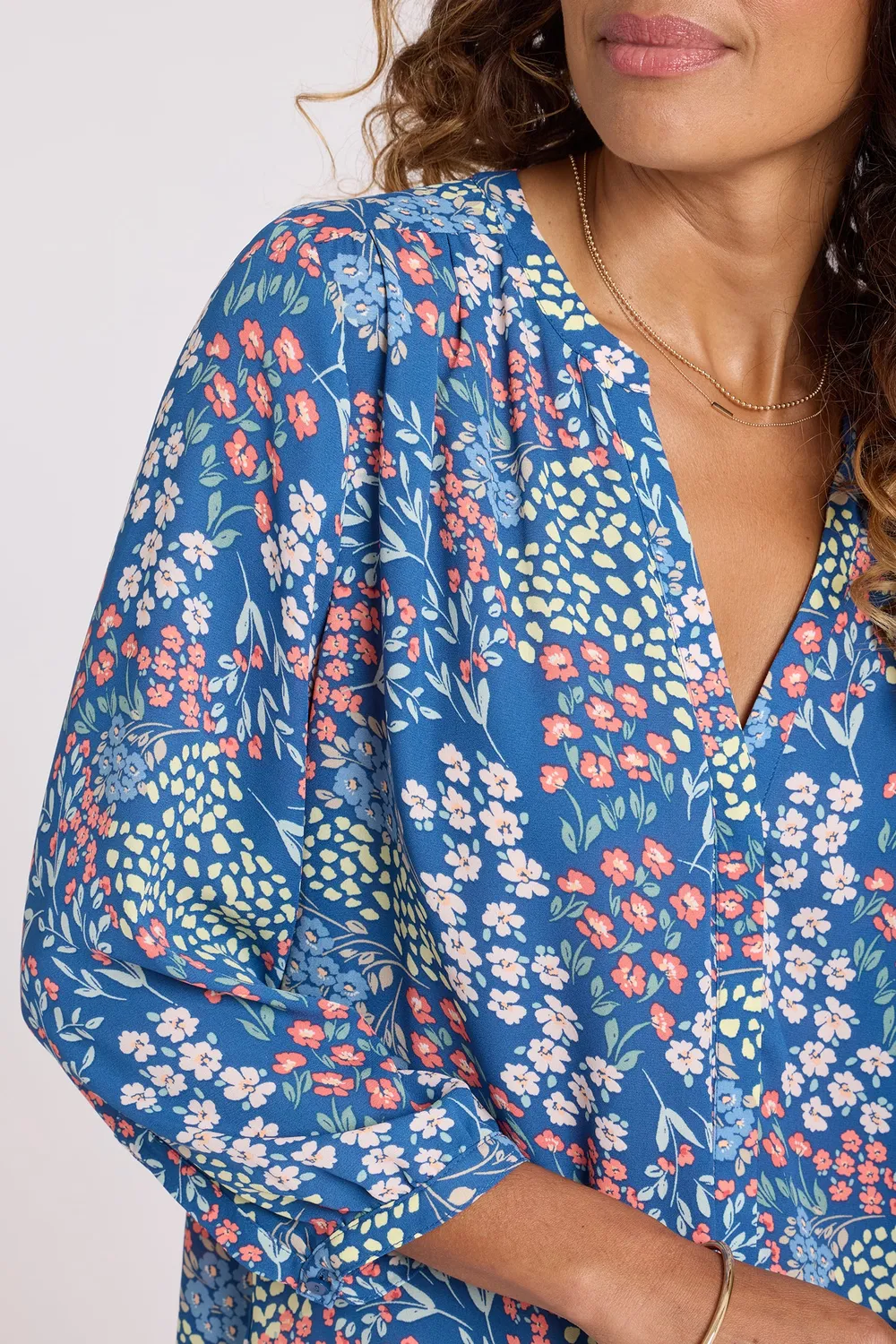 NYDJ Pintuck Bluse Walking on Sunshine 3/4-Arm