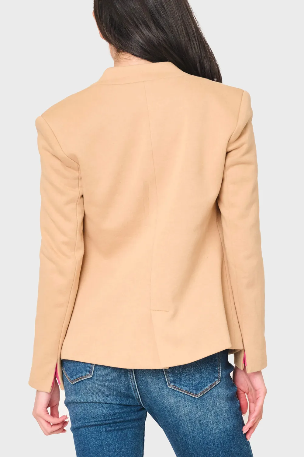 Gibsonlook Notch Collar Blazer Cappuccino Strick