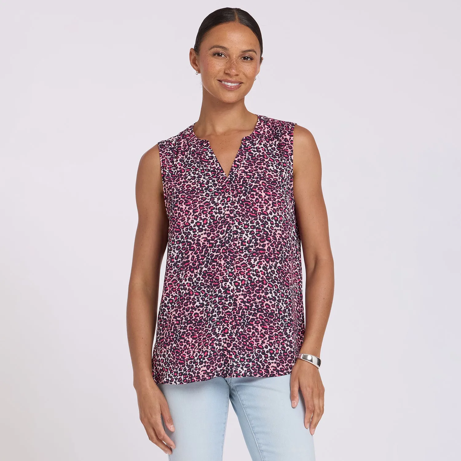 NYDJ Pintuck Bluse ärmellos Catarina recycelt