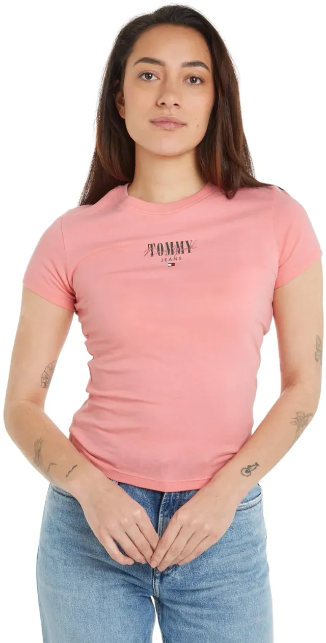 Tommy Jeans Damen T-Shirt Kurzarm Gr. L Baumwolle