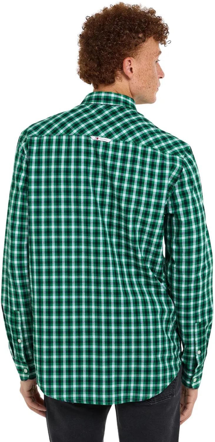 Tommy Jeans Check Hemd Langarm XXS Grün