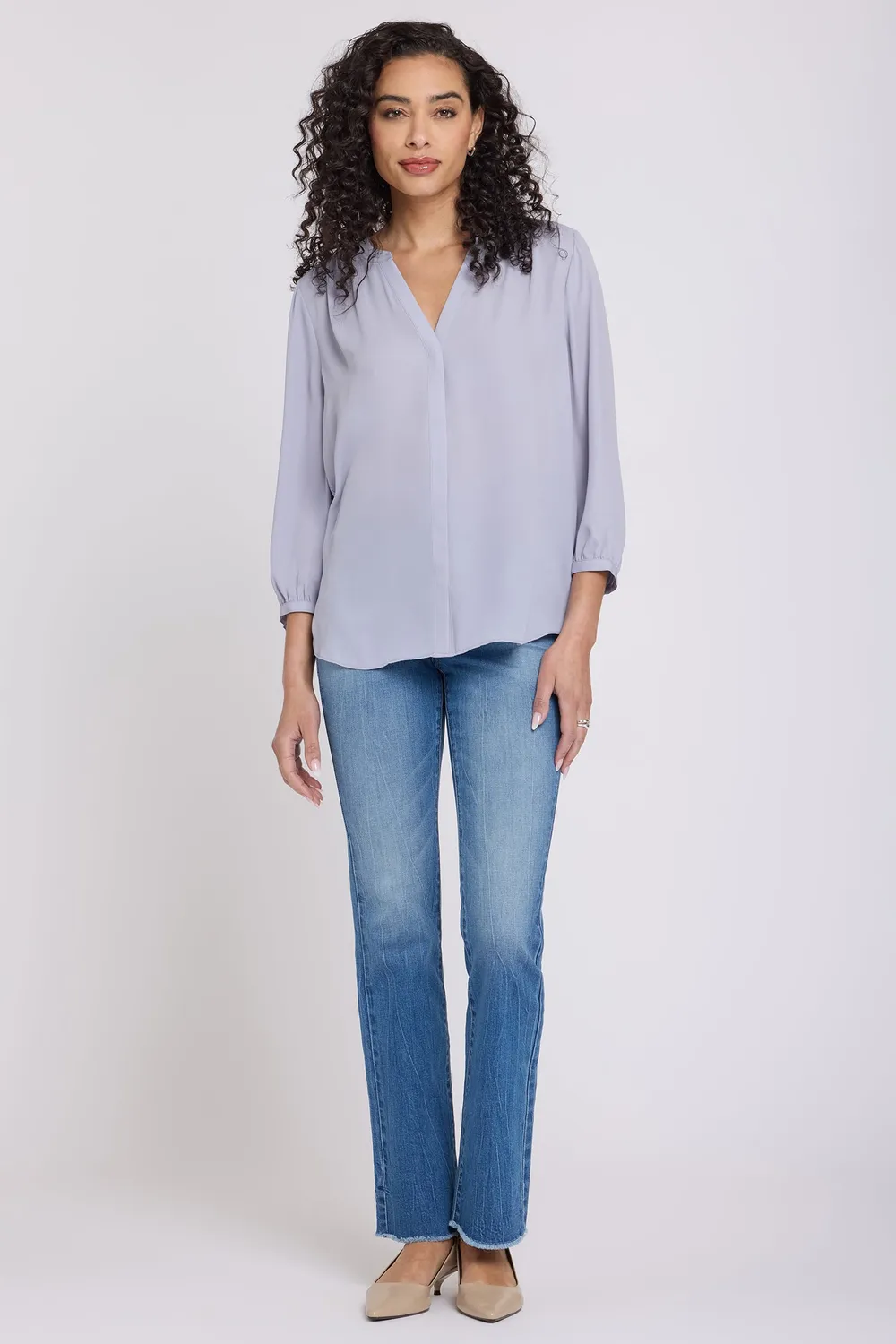 NYDJ Pintuck Bluse Vintage Lavender 3/4-Arm