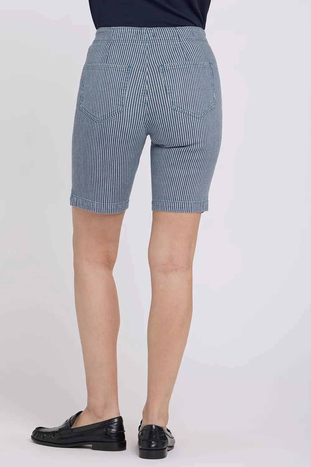 NYDJ Ella Denim-Shorts Malaga Stripe High Rise