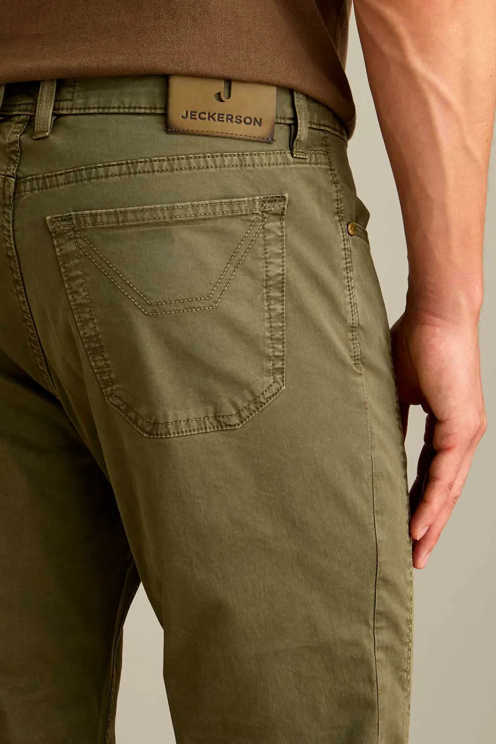 Jeckerson John Hose Slim Fit militärgrün Herren