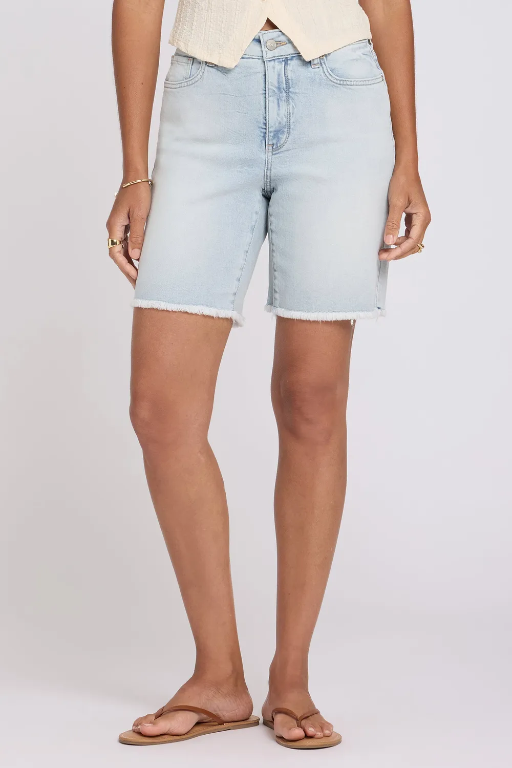 NYDJ Erin Jeansshorts Desert Shoreline Hellblau