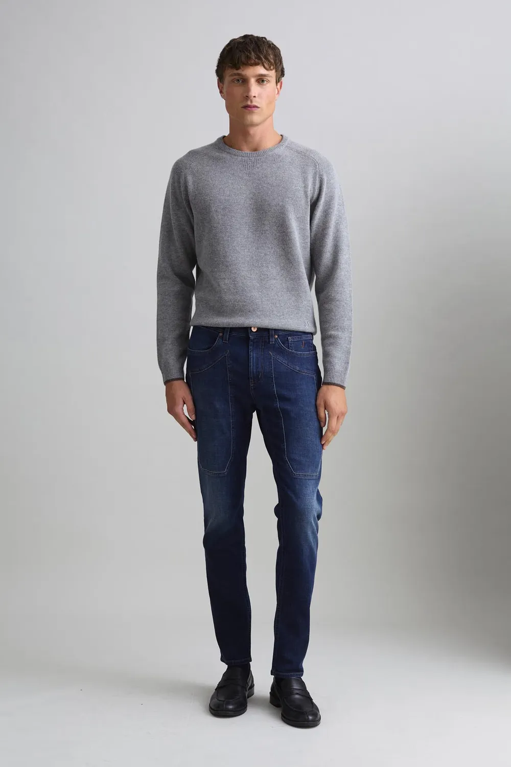 Jeckerson John Toppa Jeans Slim dunkelblau Stretch-Denim