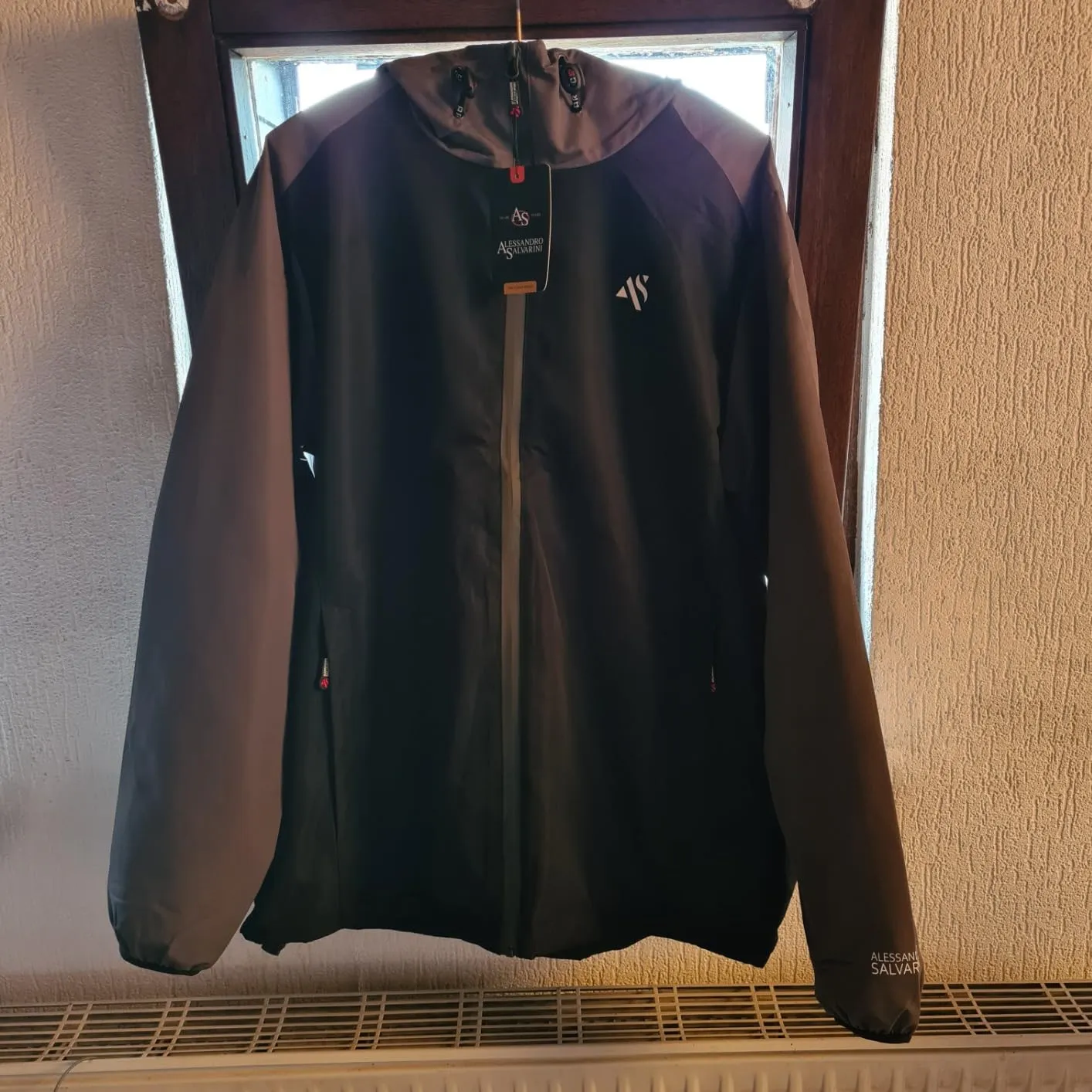 Alessandro Salvarini AS322 Regenjacke Dunkelgrau-Schwarz