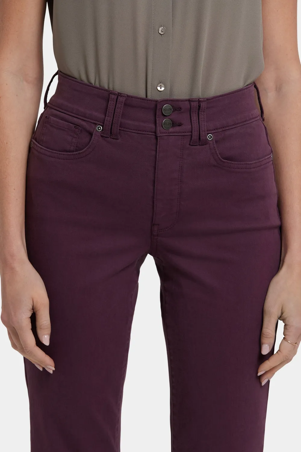 NYDJ Marilyn Straight Jeans Fig High Rise mit Weitbund