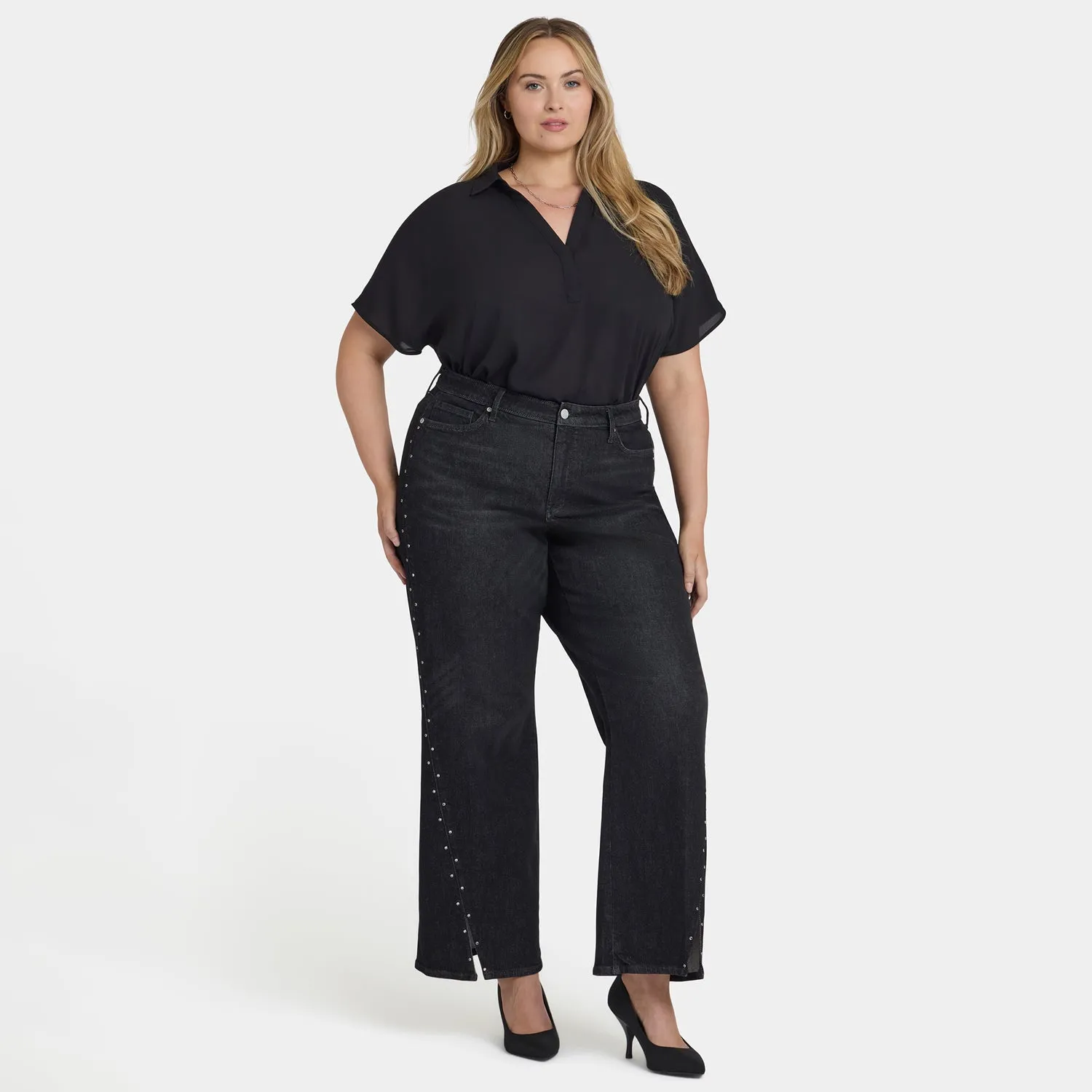 NYDJ Teresa Wide Leg Plus Jeans French Nightfall