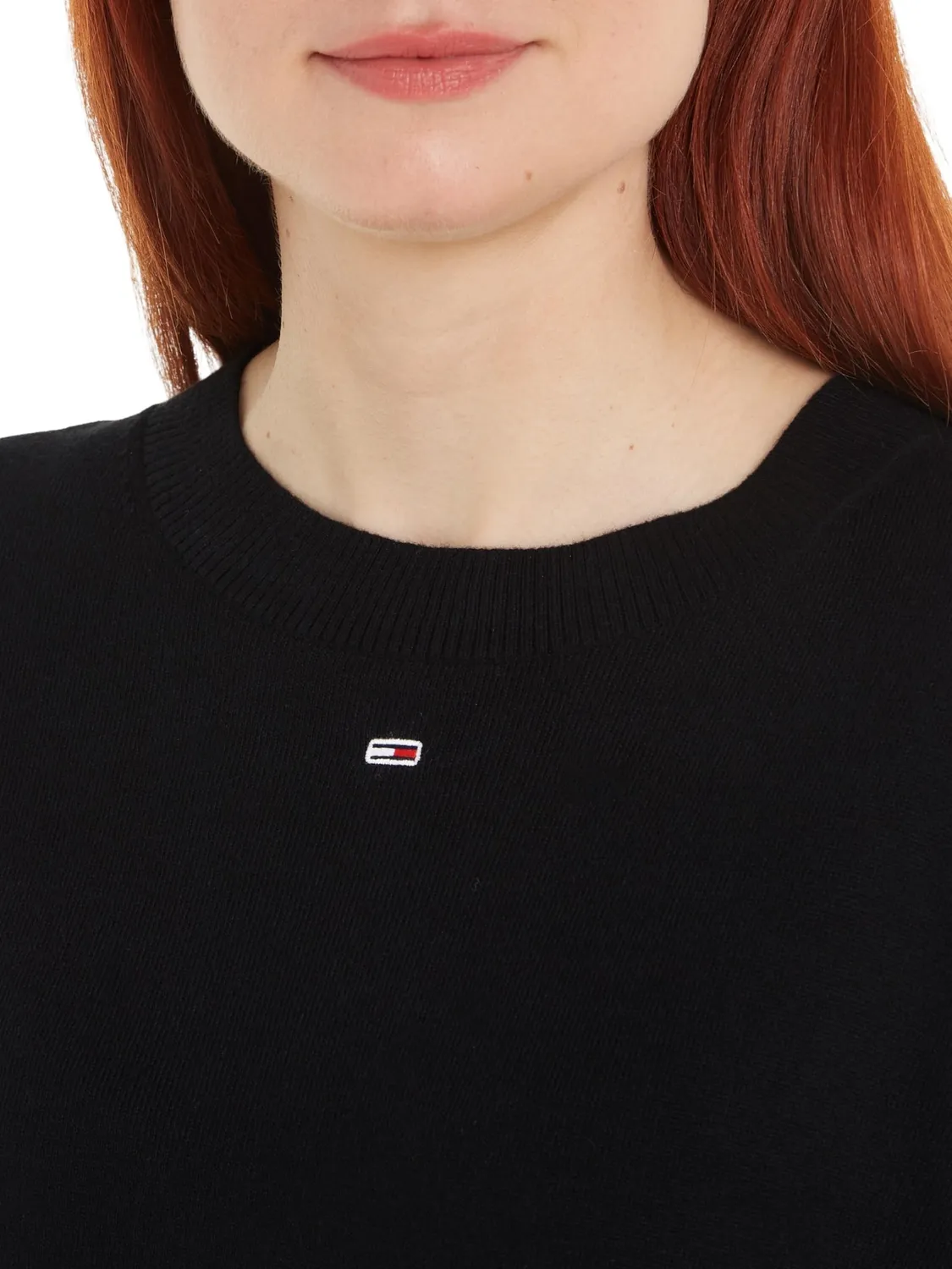 Tommy Jeans Damen Pullover Rundhals Schwarz XS