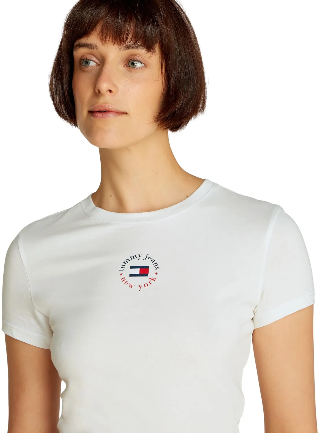 Tommy Jeans Essential Logo Tee Slim Fit Ecru