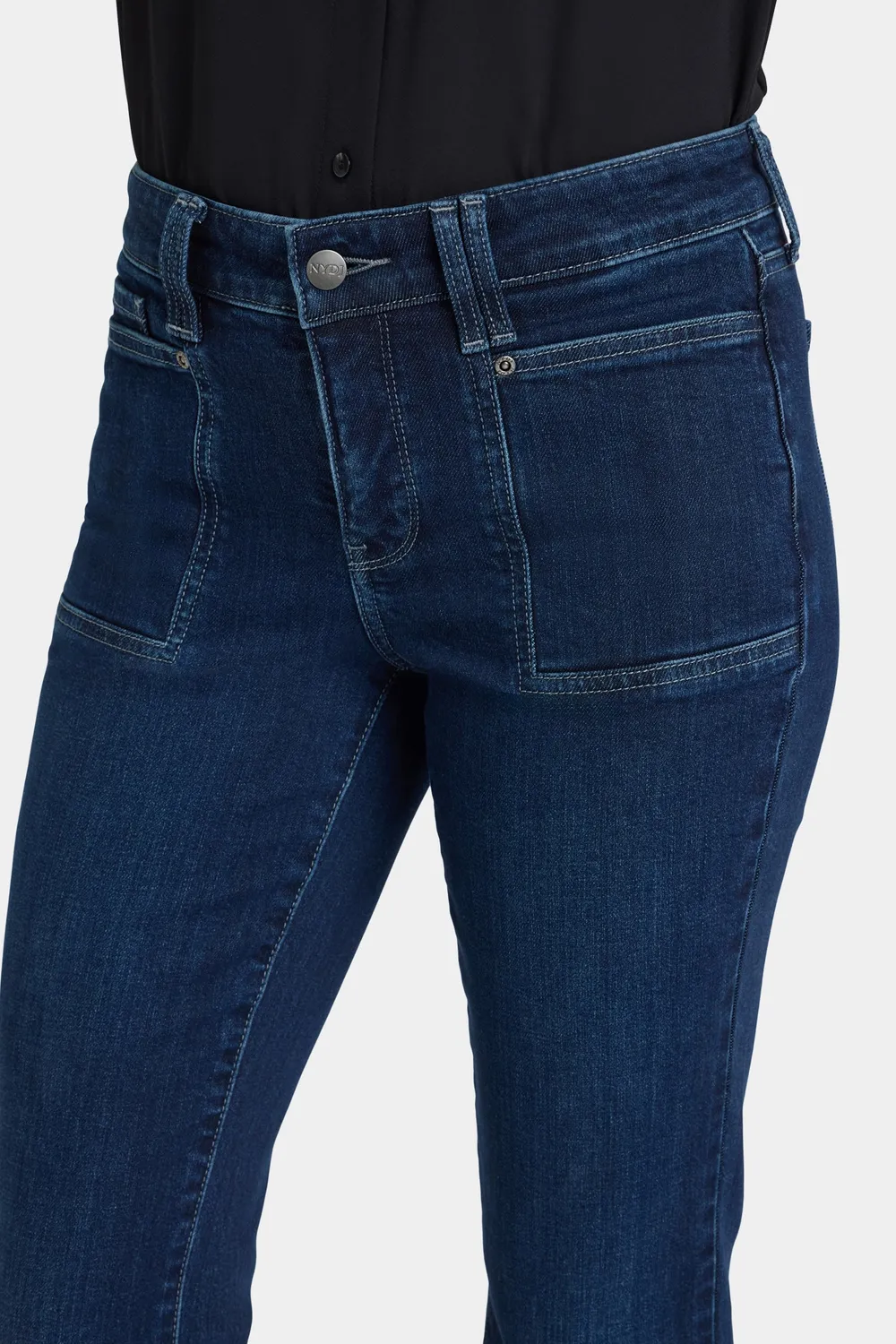 NYDJ Marilyn Straight Jeans Ink Skyline Patch
