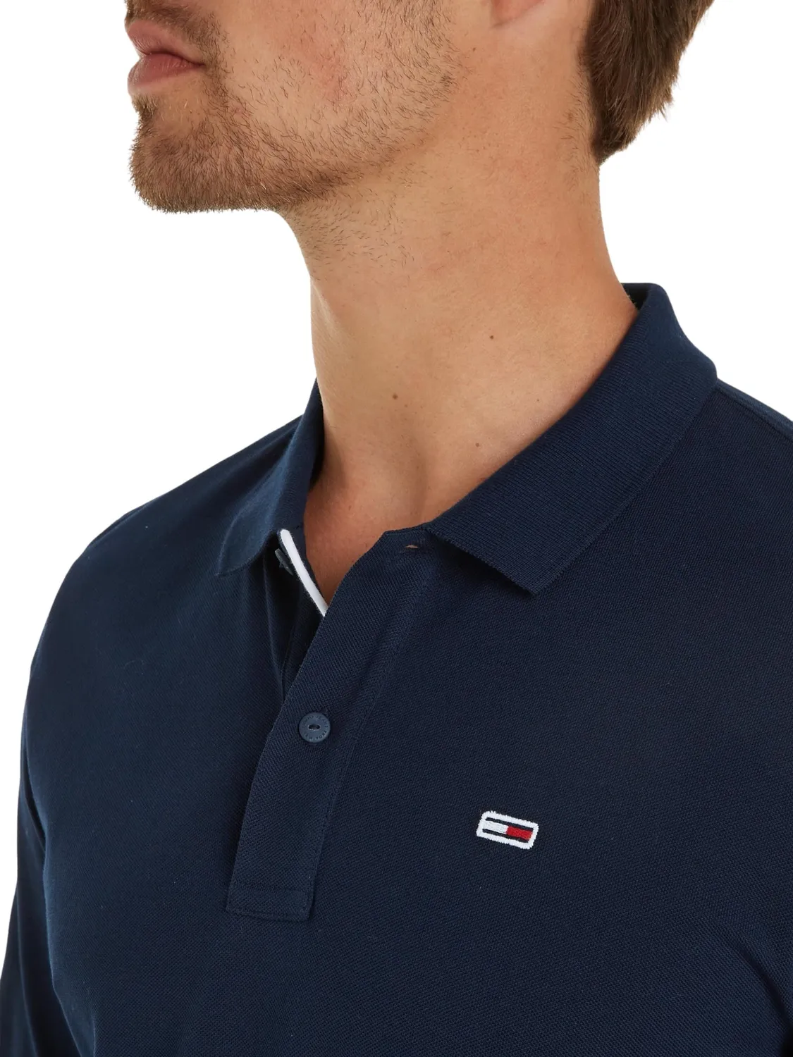 Tommy Jeans Slim Fit Placket Langarm-Poloshirt M