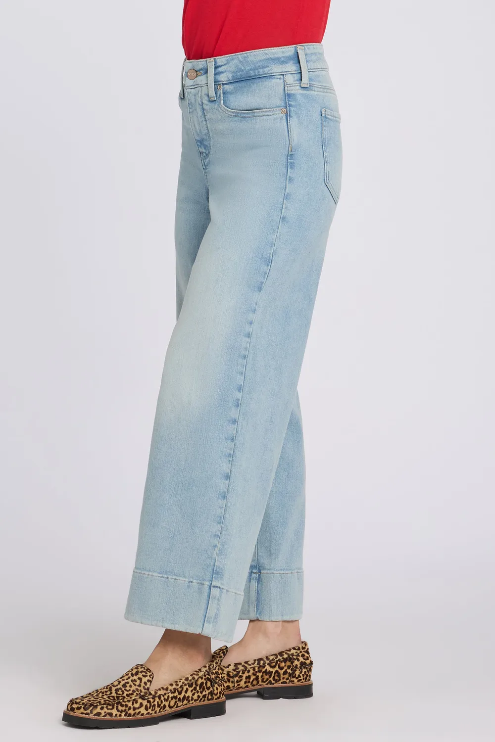 NYDJ Teresa Wide Leg Ankle Jeans Keys View hellblau