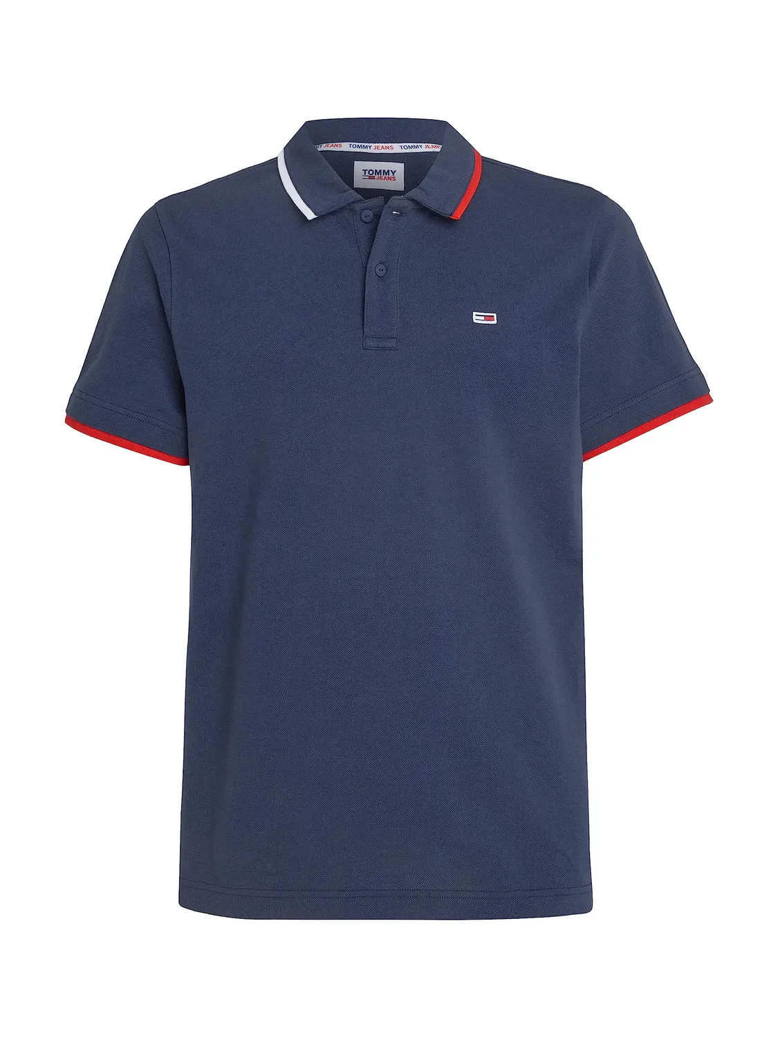 Tommy Jeans TJM Reg Flag Neck Polo Poloshirt Größe L