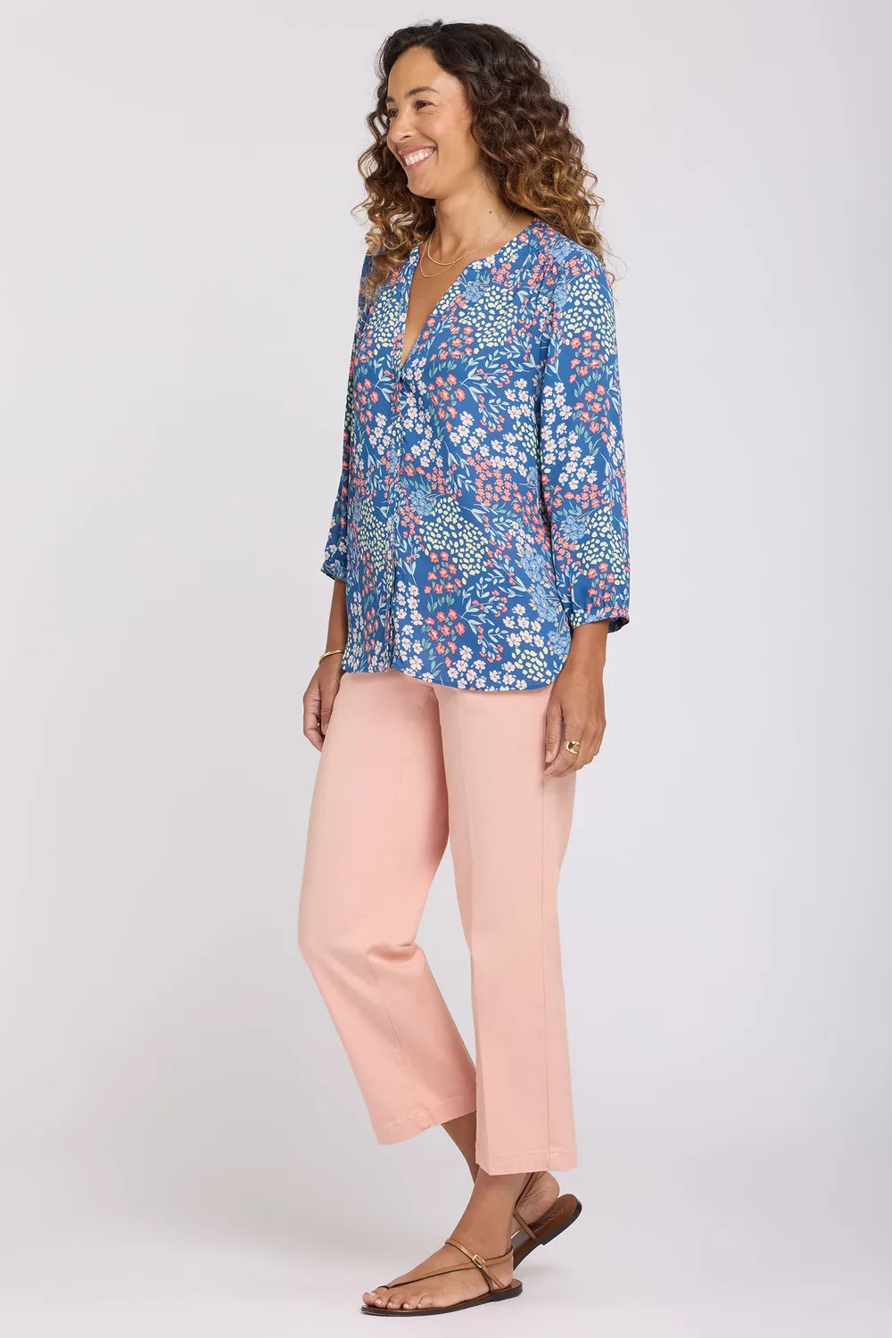 NYDJ Pintuck Bluse Walking on Sunshine 3/4-Arm