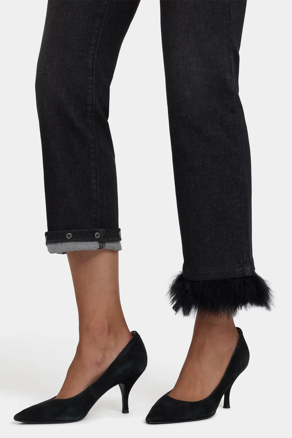 NYDJ Marilyn Straight Ankle Jeans French Nightfall schwarz