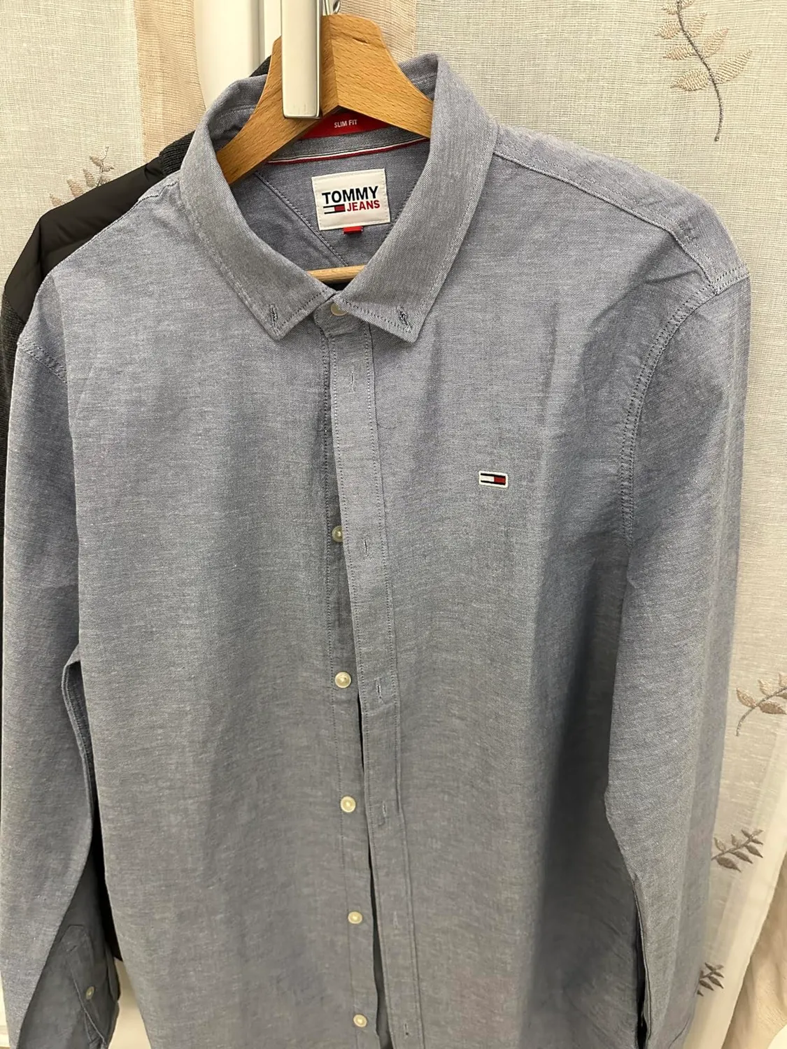 Tommy Jeans TJM Slim Hemd Herren Langarm Weiß L