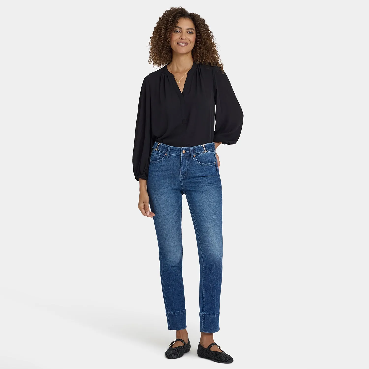 NYDJ Sheri Slim Jeans Petite Cool Marine blau