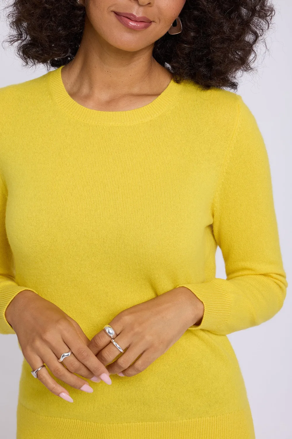 NYDJ Cashmere Essential Crewneck Pullover Glisten warm