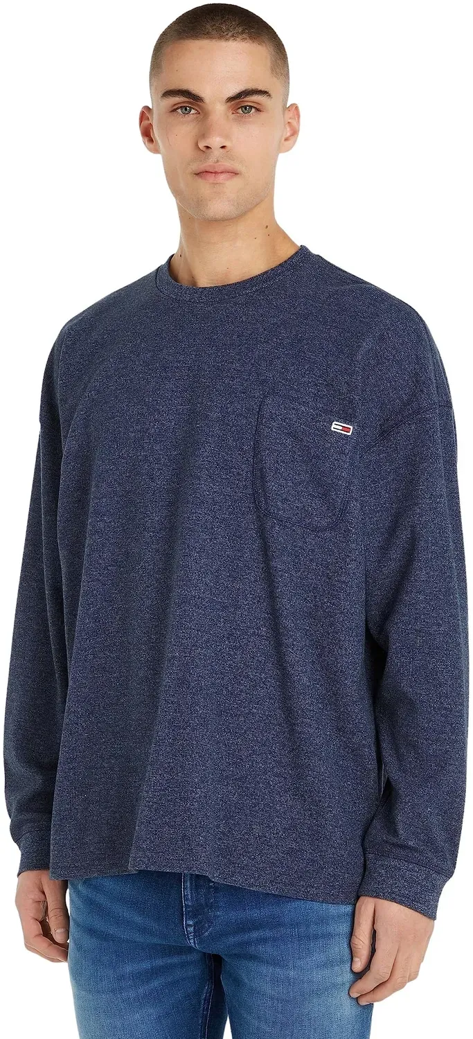 Tommy Jeans Waffle Herren Strickpullover Langarm Gr. S