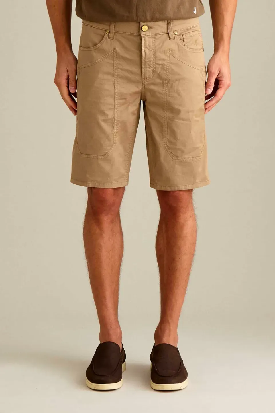 Jeckerson Jayden Slim Fit Bermuda beige Zement Stretch