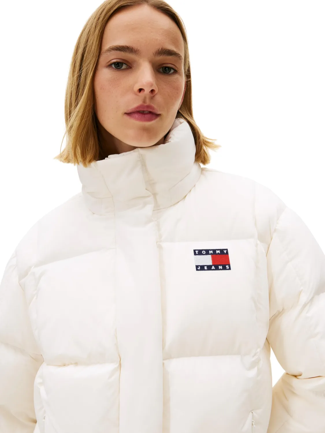 Tommy Jeans Alaska Grid Down Pufferjacke Schwarz M