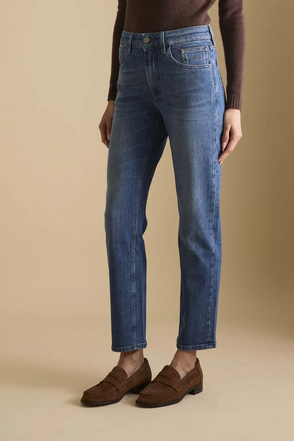 Jeckerson Jane Jeans Damen Mittelblau Straight Fit