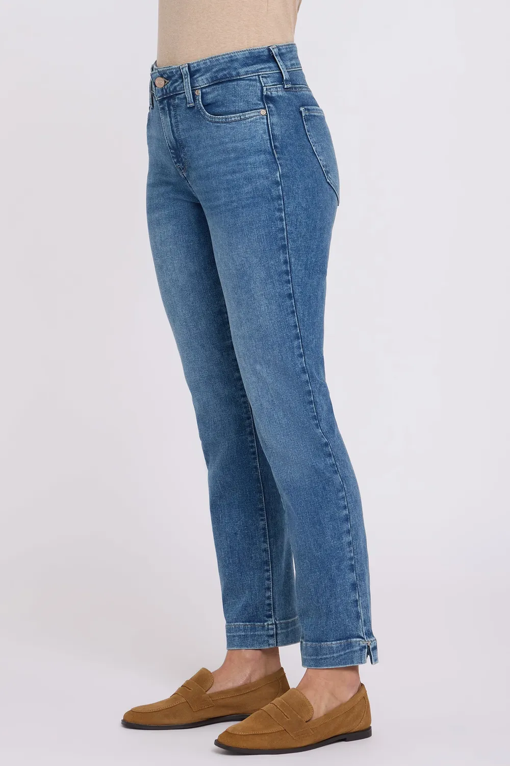 NYDJ Sheri Slim Straight Ankle Jeans Petite Breezy Palms