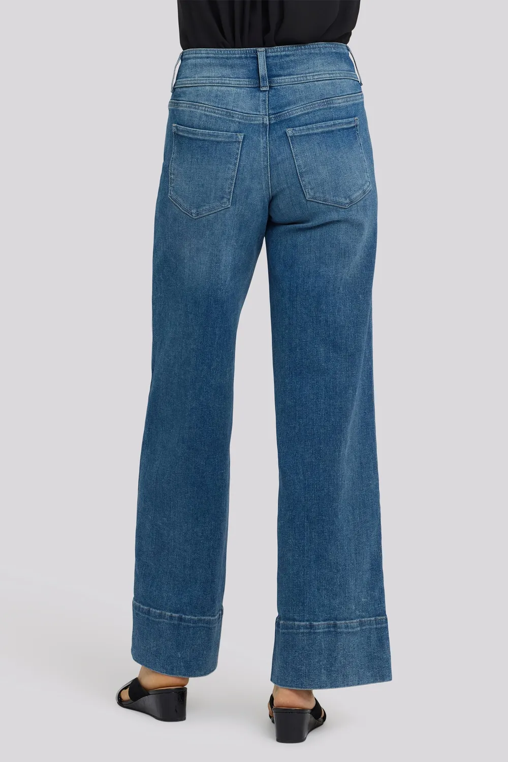 NYDJ Teresa Wide Leg Jeans Breezy Palms Indigo Stretch