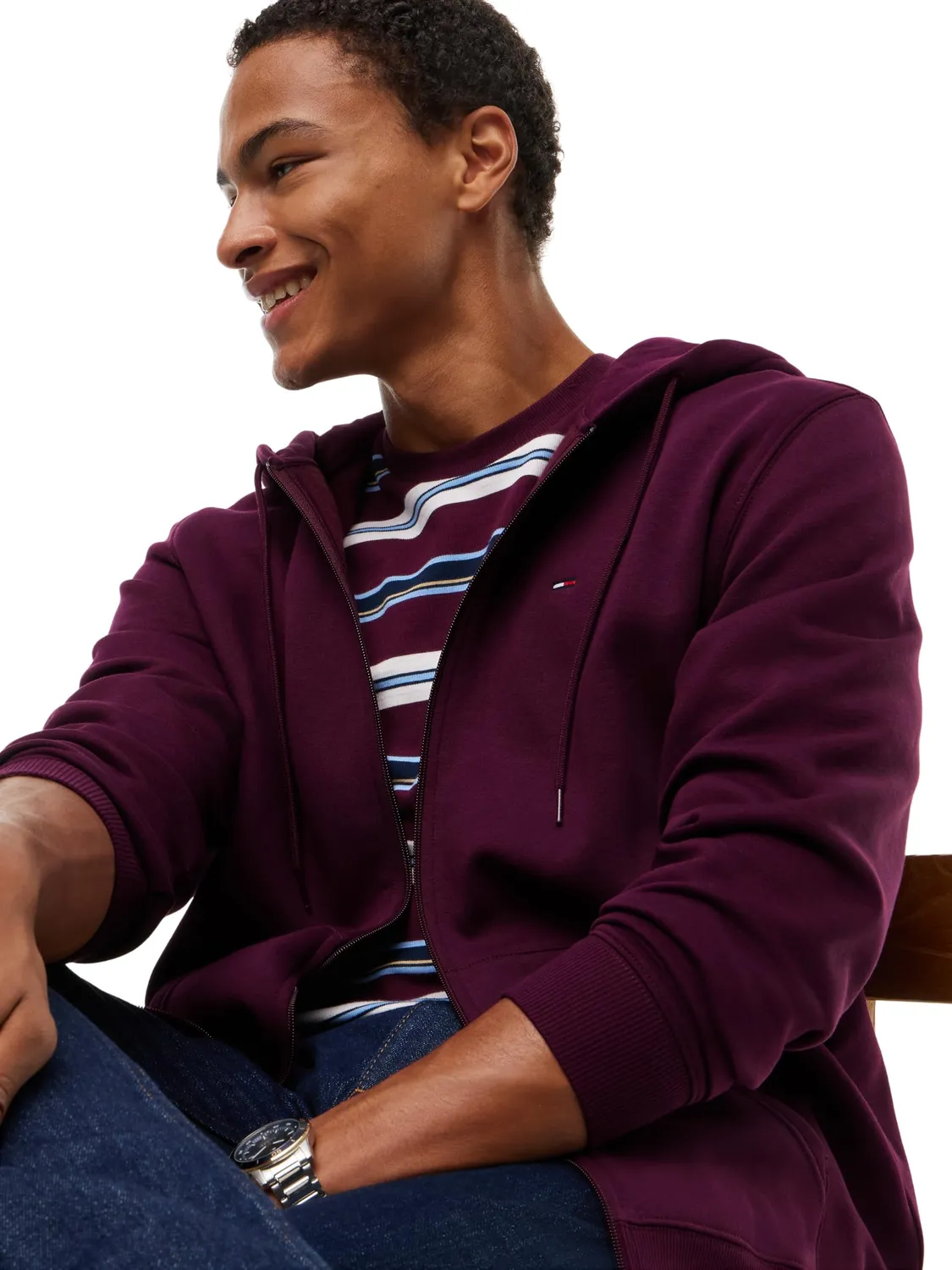 Tommy Jeans TJM DM0DM20743 Zip-Hoodie Violett XXL Fleece